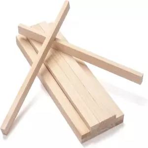 목재 스트립 공예용 나무 다월 3/8 3/4 12 15 PCS 트림 평평한 보드 사각 막대 목공 모형 제작용 스틱