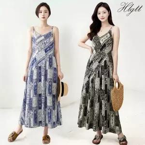 [헬리꽁땡] 에스닉 패치 민소매 원피스 2종