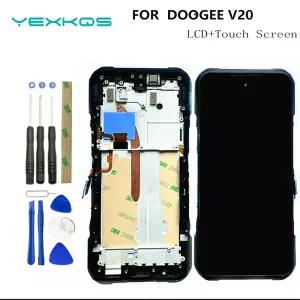 DOOGEE V20 V20PRO V20S 용 LCD 디스플레이 프레임 포함 터치 스크린 디지타이저 어셈블리 6.43 인치 교체
