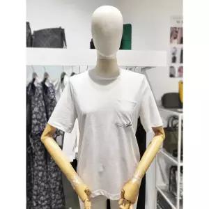 [올리비아로렌] 린넨 블렌드 라운드넥 포켓 반팔 티셔츠 vvbas4m4151