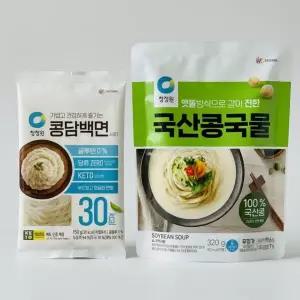 청정원 두부로만든 콩담백면 사리 150g 6개+국산 고소한 콩국물 320g 6개