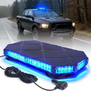 트럭용 루메닉스 56 LED 블루 루프탑 비콘 스트로브 라이트 바 제설차 견인 건설 차량을 위한 마그네틱