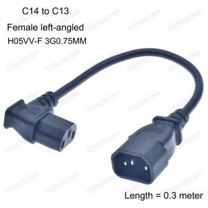 IEC 320 C14 - C13 남성 여성 전원 어댑터 LCD LED 마운트 TV용 90도 각도 연장 케이블