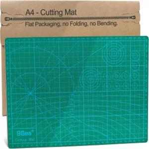 A4 셀프 힐링 커팅 매트 12 x 8인치 그린 5겹 PVC 미끄럼 방지 표면 로터리 커터 종이 바느질 퀼팅 가죽
