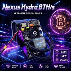 2026 Nexus Hydro Miner 8Th/s 150W 수냉식 비트코인 채굴기 듀얼 팬(4*BM1370 ASIC 칩 포함) PK Bitaxe