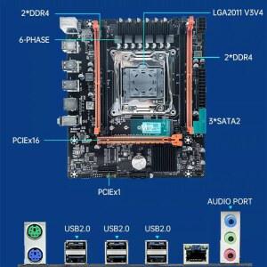 컴퓨터 구성 요소 SOYO X99 게임용 마더보드 세트 A2011 3 Xeon E5 2680 V3 C DDR4 16GB 2 8GB 2133MHZ RAM 메모리