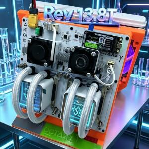 2026 새로운 NerdOCTAxe Rev 3.1.4 Hydro 13.8Th/s BTC 광산 솔로 비트코인 채굴기(PSU 포함)