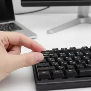 우크라이나어 키보드 스티커 노트북용 검정색 알파벳 PC 데스크탑 노트북용 내구성 있는 투명 커버좋은 품