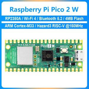 라즈베리 파이 피코 칩 4/BT5.2 4MB 플래시 520KB SRAM 듀얼 Cortex-M33/Hazard3 RISC-V @ 150MHz 2 W RP23