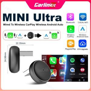 CarlinKit 미니 소형 울트라 3 카플레이 어댑터 무선 블루투스 동글 안드로이드 오토 5G Hz 와이파이 자동