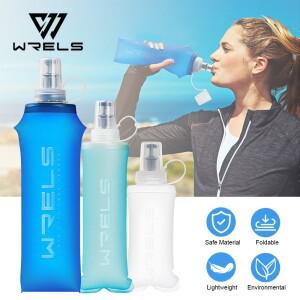 WRELS 소프트 플라스크 접이식 워터병 TPU BPA  야외 스포츠 휴대용 워터 가방 러닝 주전자