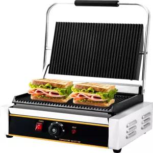 잉윤보 커머셜 파니니 프레스 그릴 2200W 조리대 전기 샌드위치 메이커 조절 가능한 온도 논스틱 코팅 홈