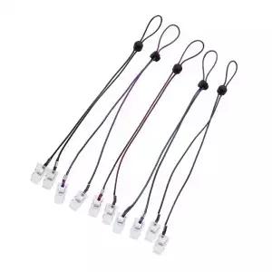 5Pcs 조정 가능한 폴리 에스터 냅킨 클립 종이 타월 홀더 체인 매는 밧줄 넥 스트랩 스프링 장착 턱받이