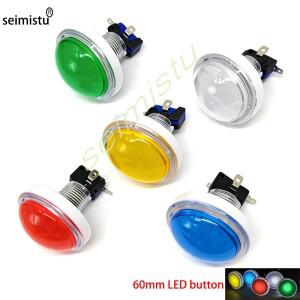 아케이드 푸시 버튼 60mm 록  조명 12V 블라브 비디오 코인 게임 자판기 크레인 클로 핀 부품