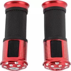 ABSOPRO 23 x 25mm 범용 모터사이클 핸드 그립 커버 미끄럼 방지 알루미늄 합금 고무 핸들바 ATV 레드 1쌍