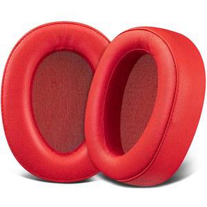 소니 WH-H900N(H.EAR ON 2) 및 MDR 100ABN(H.EAR ON)용 소울윗 교체 이어패드 쿠션 오버이어 헤드폰 노이즈 차단 폼이 장착된 - 빨간색