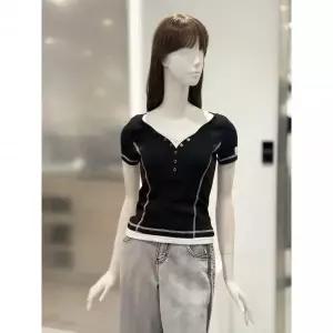 일부수량 (에고이스트)배색 포인트 슬림핏 티셔츠ES2CH061 2742528