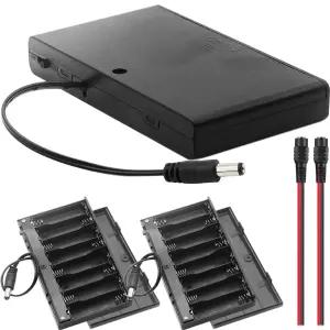 DKARDU AA 12V 배터리 홀더 케이스 2.1mm x DC 플러그 스위치 12볼트 파워 잭 플라스틱 박스 아두이노 RC