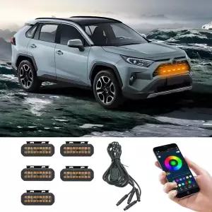 토요타 RAV4 차량용 18LED 프론트 그릴 라이트 주간 주행등 휠 아이브로우 램프 12V