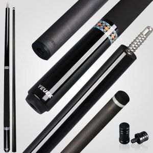 YUEK 탄소 섬유 풀 큐 스틱 12.5MM 팁 저변형 빌리어드 3/8 * 8 핀 58인치 프로페셔널 19-20온스
