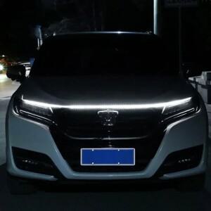 12V 자동차 후드 주간 주행 LED 라이트 스트립 방수 플렉시블 자동차 헤드라이트 스트립 화이트 블루 레드