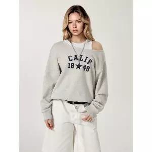 [후아유][AK수원점] [후아유] 여성 Cali Raw Cut Sweatshirt(Loose Fit) WHMWG2291F