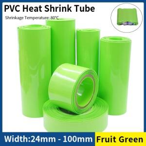 18650 리포 배터리 PVC 열 수축 튜브 팩  절연 필름 랩 케이스 보호 슬리브  과일 그린  1 m  5 24mm ~ 100