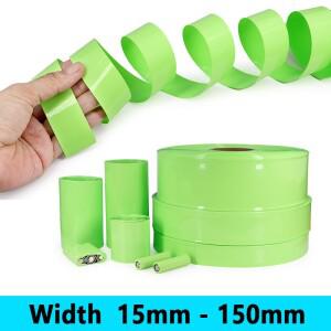 1M-20M 과일 녹색 PVC 열수축 튜브 15mm-150mm 방수 케이블 슬리브 18650 배터리 팩 절연 필름 랩