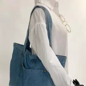 여름 데님 가방 에코백 캔버스백 숄더백 남녀공용 대학생 천 면 데일리 기저귀