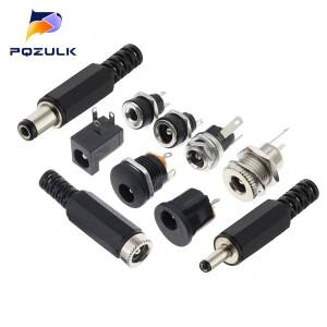 5PCS DC 5.5x2.1mm 2.1 커넥터 전원 플러그 암수 잭 소켓 너트 패널 마운트 어댑터