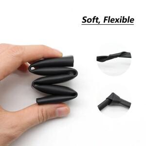 1.7:1 실리콘 열 수축 튜브 검정색 0.8 ~ 30mm 절연 고온 유연한 케이블 슬리브 DIY 와이어 랩 보호기 1/3