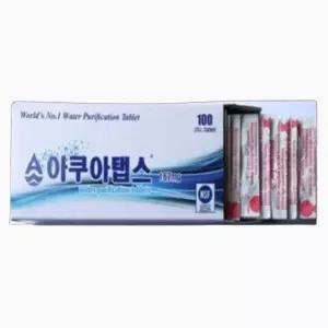 정수제 재난 정수 알약 휴대용 여행 물 살균 정화 수조 소독 식기 정수 알약 100정