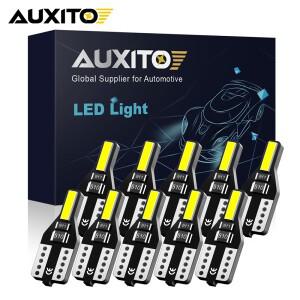 AUXITO 10Pcs 자동차 인테리어 조명 T10 168 2825 194 LED 전구 6000k 화이트 W5W 램프 12V 도요타 Corolla