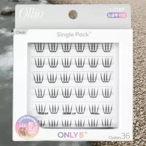 Ollio 노글루 속눈썹 싱글팩 플러스 클리어 1개