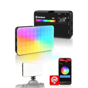 모만 LED 카메라 조명 사진 촬영용 RGB 비디오 앱 무선 제어 2500-9000K CRI 95+ 긴 배터리 수명 차가운 신발이 있는 휴대용 조명 패널 GOPRO 소니 캐논에 적합
