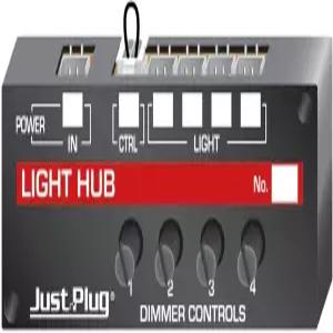 우드랜드 시닉스 저스트 플러그 4개의 LED 조명을 위한 디머 컨트롤이 있는 라이트 허브
