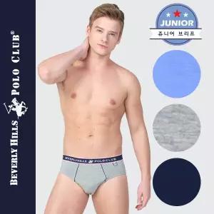 비버리힐스폴로클럽 비버리힐즈폴로클럽 무지 코튼 면스판 주니어팬티 삼각팬티 브리프 3종세트