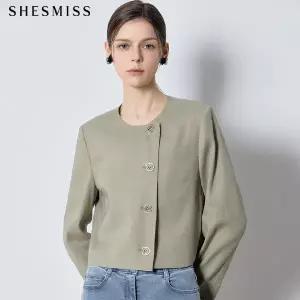 [쉬즈미스(SHESMISS)] 미니멀 사이드 버튼 크롭재킷 (택가격: 368000원)