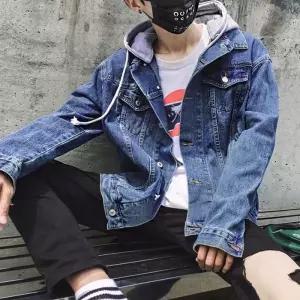 남자 데일리 후드 청자켓 이무 블랙 진청 교복 남성