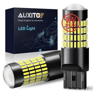 AUXITO 7443 W21/5W LED 전구 램프 6000K 화이트 T20 자동차 후진 테일 DRL 주행 조명용 HD 프로젝터 포함