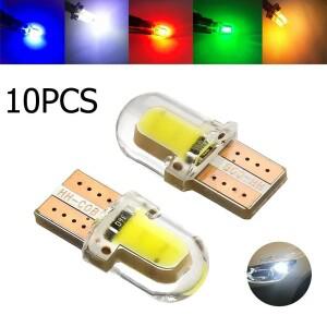 10개 자동차 실내등 T10 194 168 W5W COB 4 SMD LED CANBUS 실리카 밝은 흰색 클리어런스 라이선스 라이트