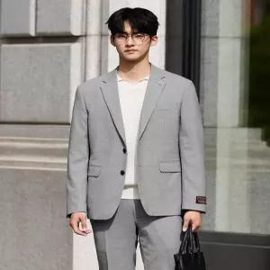 썸머 포르투칼 PAULO 울 스트레치 컴포트 수트_그레이 슬림핏_SSJVB71SET 429325 에스티코