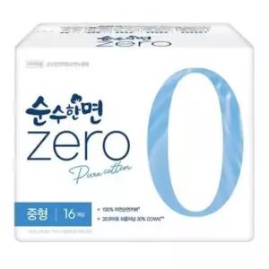 여성위생용품 깨끗한나라)순수한면ZERO(중형/16P)
