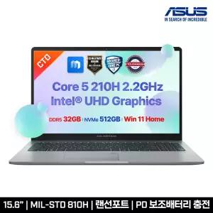 ASUS AI 노트북 엑스퍼트북 P1 P1503CVA-S72018 인텔 i5 램32GB 512GB 윈도우11홈 인강 사무용