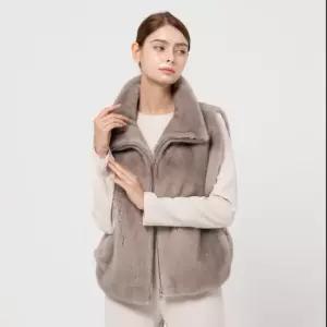 알테스모피 터틀넥 사이드오픈 집업 밍크베스트 A144