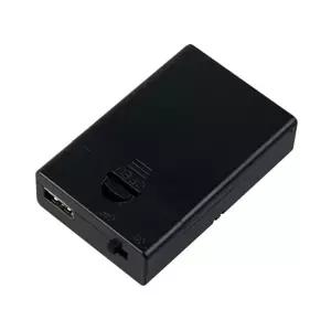 USB 2.0 A타입 AA 건전지 3구 비상충전 케이스 블랙 스위치형