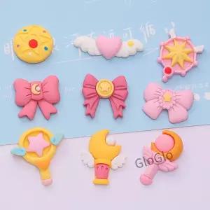 10Pcs 새로운 귀여운 미니 만화 마술 지팡이 플랫 백 수지 카보숑 스크랩북 Diy 웨딩 머리핀 액세서리 공예