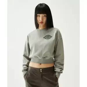 DICKIES 아이코닉 로고 크롭 스웨트셔츠 Gray 136392