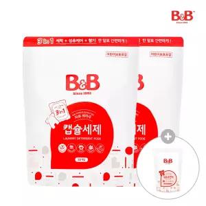 비앤비 순한 아기 세탁 캡슐세제(30개입) x 2개 [증정] 800ml 유연제