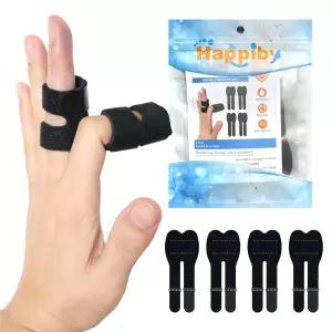 해피비 핑거 스플린트 - 4PCS-엄지 브레이스 서포트 너클 고정화 손가락 골절 및 부상 에 탁월하며 모든